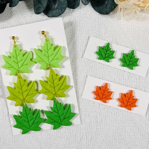 Xaekicr Polymer Clay Cutters Maple Leaf Set – 2PCS Fall Leaf Clay Earring Cutters for Polymer Clay Jewelry, Autumn Theme Clay Tools and Cutters for Earrings, Crafts and Seasonal DIY - color: J color