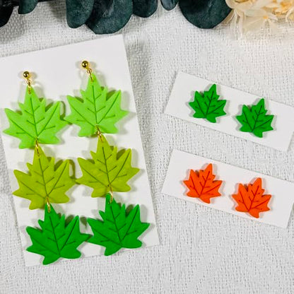 Xaekicr Polymer Clay Cutters Maple Leaf Set – 2PCS Fall Leaf Clay Earring Cutters for Polymer Clay Jewelry, Autumn Theme Clay Tools and Cutters for Earrings, Crafts and Seasonal DIY - color: J color