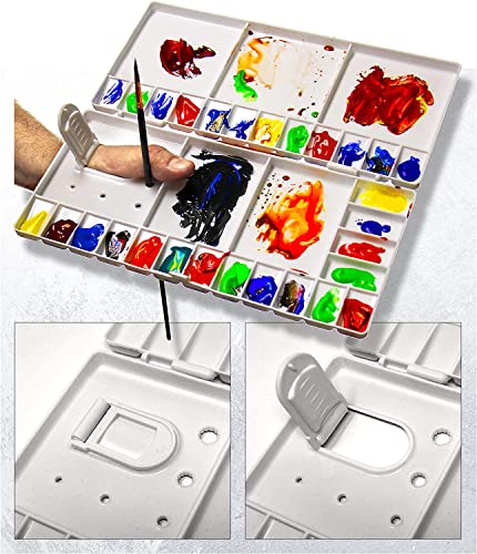 VViViD Paint Palette with 28 Wells, 5 Mixing Trays, Portable Folding Box, Art Class (2 Pack) - size: 2 Pack