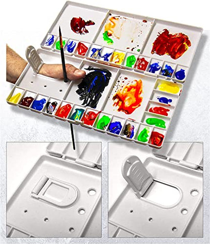 VViViD Paint Palette with 28 Wells, 5 Mixing Trays, Portable Folding Box, Art Class (2 Pack) - size: 2 Pack