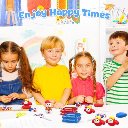 WinnerWhy 72 Pcs 38oz Air Dry Modeling Clay Ultra Light Modeling Clay for Kids DIY for Sculpting Air Dry School Gift (White, Red, Blue) - color: White, red, blue