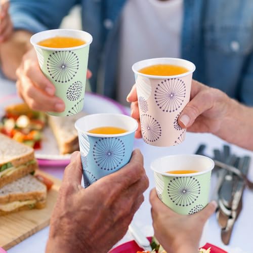 Clawsoff [300 Pack 8 OZ Paper Cups, Disposable Coffee Cups 8 oz Colourful Hot/Cold Beverage Drinking Cups for Office Party Home Picnic - color: Green, size: 8 oz