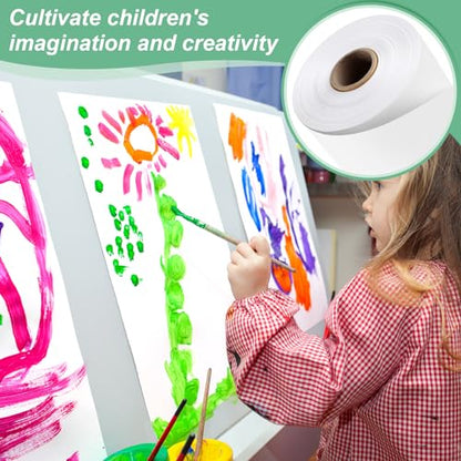 Phinus Craft Paper Roll 15''×2400'', Industrial-Grade Kraft Paper Roll, White Easel Paper Roll for Kids for Moving, Gift Wrapping, Wall Art, Table Runner, Floor Covering, Packing, Bulletin Board Paper - size: 15"×2400"