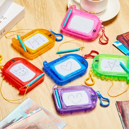 Outus 24 Pcs Mini Magnetic Drawing Boards Goodie Bags Stuffers for Kids Backpack Keychain Clip Drawing Board Erasable Sketch and Painting Pad for Classroom Rewards Party Favors (Dinosaur) - style: Dinosaur