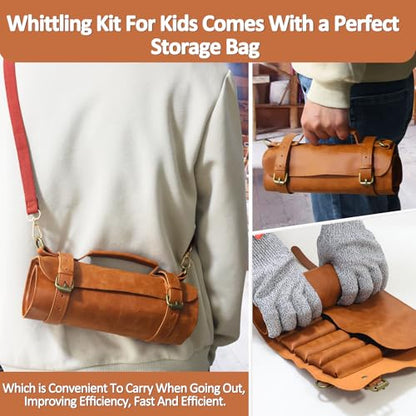 Wood Carving Kit,Carving Knife Set for Beginners,and Adults,Wood Carving Tools,Whittling Knife Set,Wood Whittling Set for Hobbies, Carving Set,Hook Knife,Spoon Carving Knife Suitable,Gift