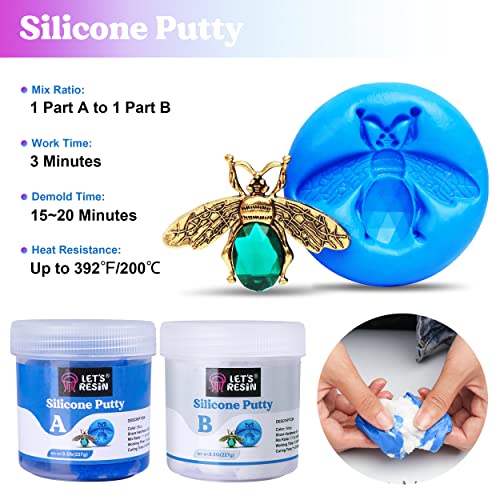 Bundle Set of 15A Silicone Mold Making Kit and 40A Silicone Putty