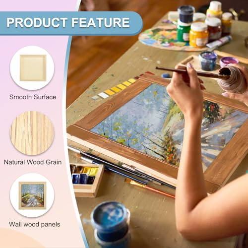 MECCANIXITY 2 Pack Wood Canvas Boards, 8x8 Inch Art Canvases Square Unfinished Wood Panel for Painting, Crafts, DIY Projects, Pouring Art - size: 8x8 Inch