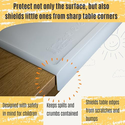 Silicone Craft Mat for Painting, PlayDoh and Art Projects with Angle-Protective Safety Edge – Toddlers & Kids Placemat – Non-Slip & BPA-Free Food Mat – 1.5mm Thick, 24"x16", Cloud Gray - color: Cloud Gray, size: 24"L x 16"W