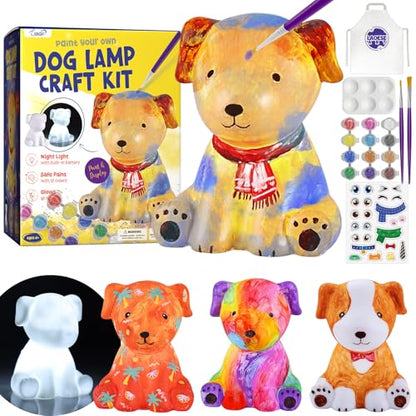 LAOESE Paint Your Own Dog Lamp Kit, Art Supplies Painting Kits for Kids, Arts and Crafts for Kids Ages 8-12, Dog Toys Girls Boys Birthday Gifts for Kids Ages 3 4 5 6 7 8 9 10 11 12+ - style: Dog