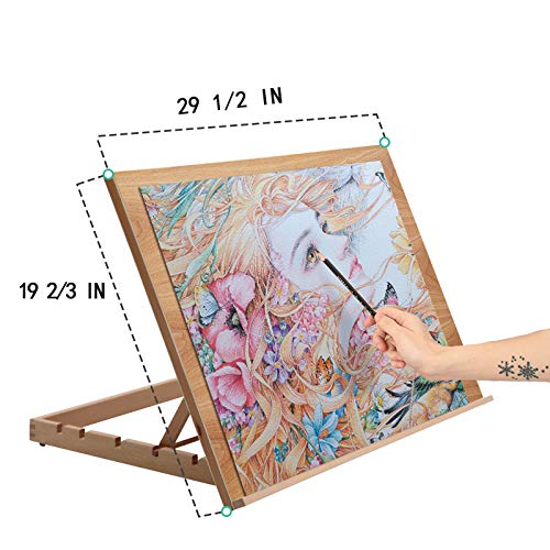 Falling in Art Extra Large 5-Position Wood Drafting Table Easel Drawing and Sketching Board, 29 1/2 Inches by 19 2/3 Inches - style: 29 1/2 L * 19 2/3 W