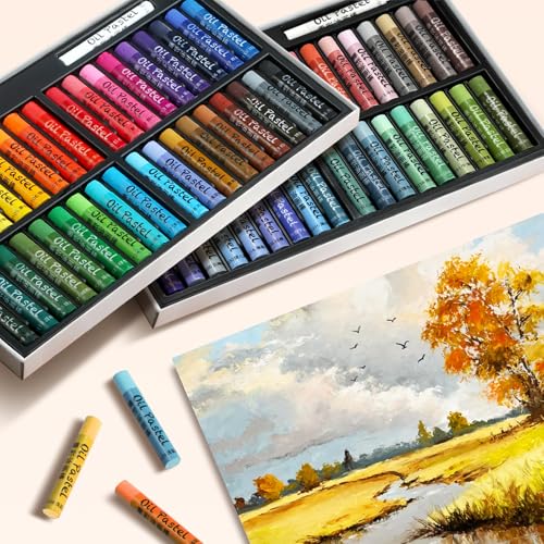 AUK 72 Vibrant Colors Oil Pastels Set for Artists Adult, 36 Classic colors& 36 Macaron colors Soft Oil Pastels Blendable for Drawing, Painting, Sketching Blending, Layering, Shading Christmas Gifts - color: 72 colors
