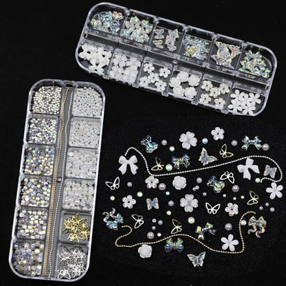 Flower Nail Art Charms Rhinestones Nail Charms Luxurious Nail Supplies Accessories Nail Gems Jewelry Rhinestones for Women Nail Design - color: Colorful-05