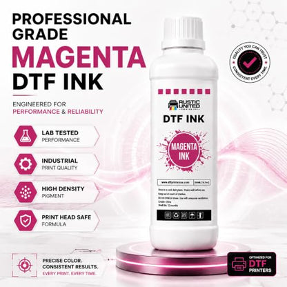 Premium DTF Ink Refill 500ml for Heat Transfer Printing, Compatible with Epson ET-8550, ET-8500, XP-15000, L1800, L805, R1390, R2400, DX5, DX7, XP600, I3200 Printers (Magenta, 500ml) - color: Magenta, size: 500ml