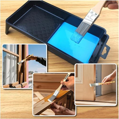 King Origin 1 Inch Angled Paint Brushes - 12 Pcs, Small Paint Brush Set with Ultra-Dense Soft Bristles for Trim & Detail Work - Edge Painting Tool - size: 1 Inch, 12 Pack