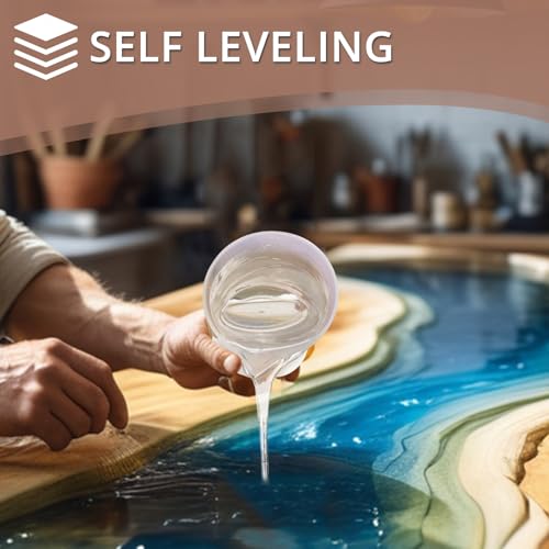 LET'S RESIN EPOXY RESIN 1 Gallon High Viscosity Resin for Table Top,2 Part Epoxy for Tumblers,Crystal Clear Thick Resin Kit with High Gloss Finish for Countertop,River Table - size: Medium