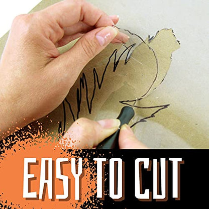 Grafix Edge Stencil Film – 20” x 25’ Roll – Ultra-Clear .005” Dura-Lar Film, Create Custom Stencils for Urban Art Projects, Spray Painting, Screen Printing, Drawing, Airbrushing and More, Roll - size: 20"x25'x0.005", style: Clear, Roll