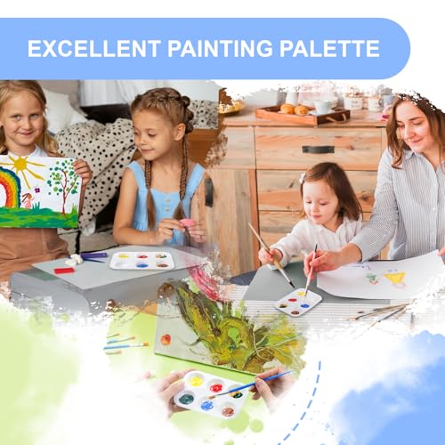 32 PCS Paint Tray Palette, White Plastic Paint Pallets, 6 Well Rectangular Paint Watercolor Palette for Students, Premium Paint Holder Tray for Painting Party, DIY Craft and Art Class