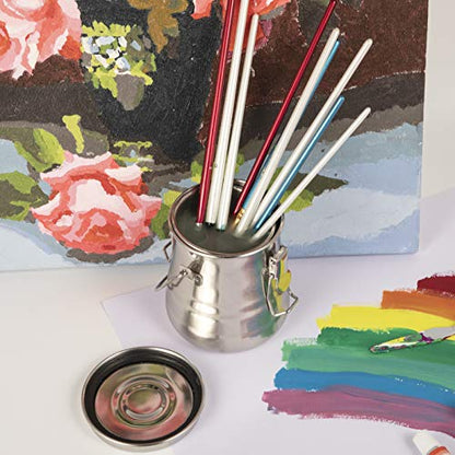 MyLifeUNIT Paint Brush Cleaner, Airtight Stainless Steel Brush Holder for Painting, 13.5oz/Medium - size: Medium