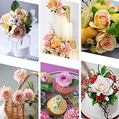 KALAIEN 31Pcs Austin Rose Cutter Set Rose Petals Silicone Fondant Mould Veining Petal Sugar Flower Making Tool - color: Austin Rose Cutter Set(31pcs)