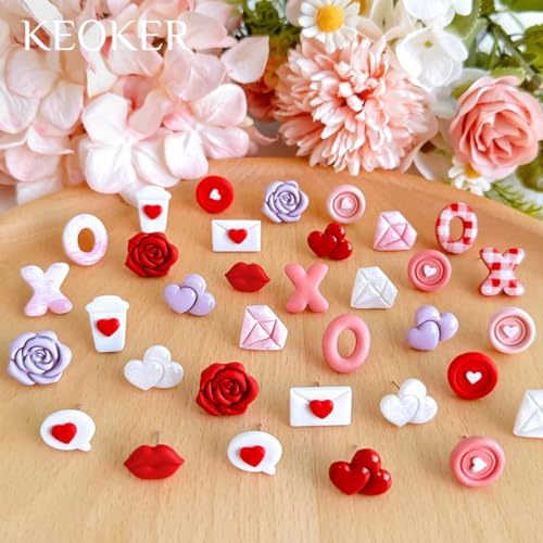 Keoker Valentine's Day Clay Cutters, Valentines Polymer Clay Cutters for Earrings Making, 20 Shapes Valentines Clay Cutters, Swan Clay Cutters for Polymer Clay Jewelry (ALL1) - color: ALL 1