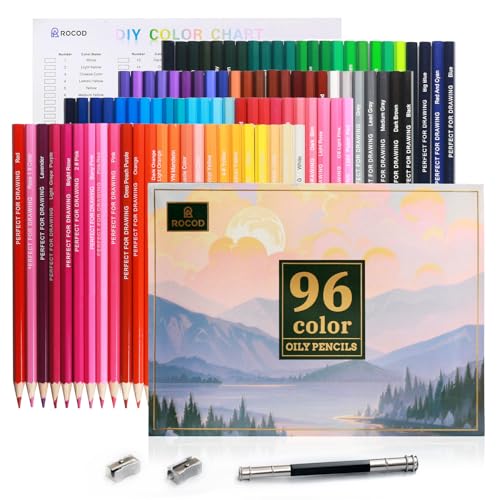 96 Colored Pencils for Adult Coloring Books, Drawing Coloring Pencils for kids, Soft Core Colored Pencil with Sharpener for Coloring, Drawing, Sketching - size: 1 Count (Pack of 96)