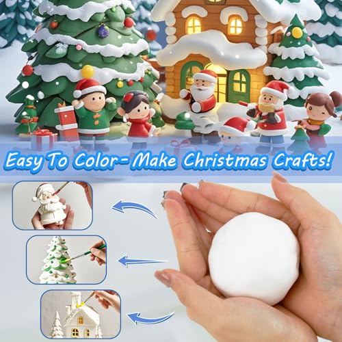 RAINFLOW White Foam Clay - Moldable Cosplay Foam Clay,Soft Squishy Molding,Perfect for Arts and Crafts Projects,Creative Art Supplies with Sculpting Tools