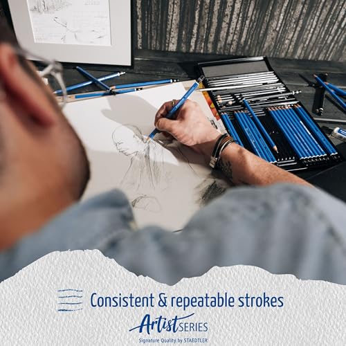 STAEDTLER Mars Lumograph Art Drawing Pencils (12-Pack) – Sustainable, Break-Resistant Graphite, Metal Case - style: Tin of 12
