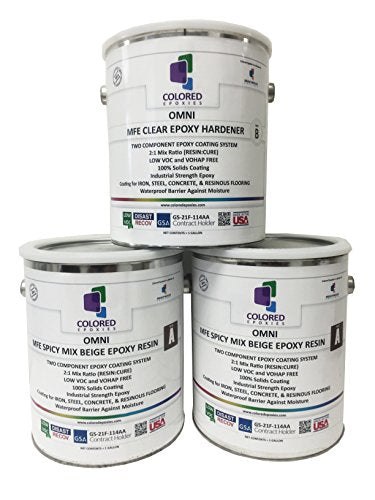 Coloredepoxies 10024 Dark Brown Epoxy Resin Coating Made with Beautiful and Vibrant Pigments, 100% solids, For Garage Floors, Basements, Concrete and Plywood. 3 Gallon Kit - color: Brown, style: 3 Gallon Kit