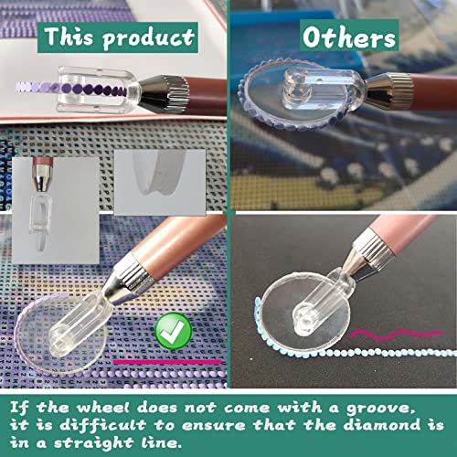 Diamond Painting Wheel Tools with Groove,New Type of Gem Art Pen,Accessories that can Make Jewel Art Faster and neater,Both Square and Round Drills are Suitable,Dimond Art Supplies Kits. … (Gold)