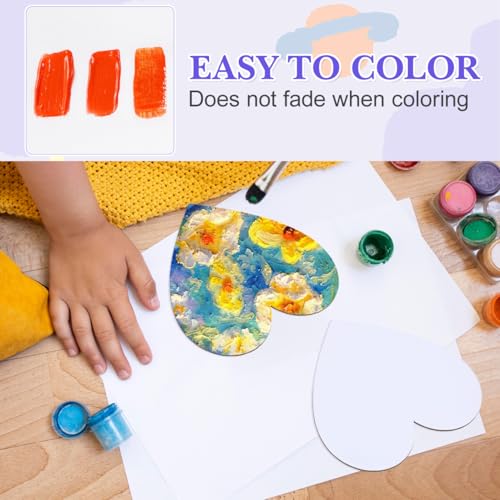 Gadpiparty 5pcs Heart Shaped Canvas Cotton Painting Board Blank Canvas Frame Cotton Panel Boards Art Paintings Board Oil Paint Canvas Sketchpad for Craft (White)