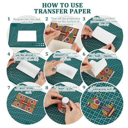 OLYCRAFT 24Pcs Ethnic Patterns Clay Transfer Paper 4 Design Colorful Transfers Paper for Polymer Embroidery Pattern Polymer Clay Transfer Sheets Small Ceramic Decal for Clays Earrings Jewelry Making - color: Ethnic