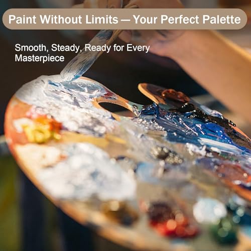 Wooden Painting Palette, Oval-Shaped Wood Paint Pallets with Thumb Hole,Premium Wooden Pallets Ideal for Oil, Acrylic & Watercolor Painting Creative Projects (30 Pcs) - style: 30 Pcs