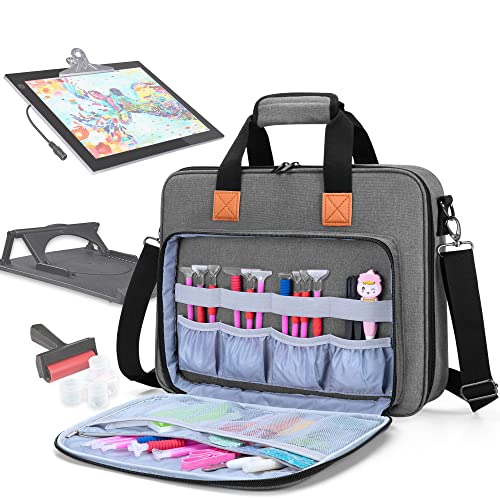 LUXJA Carrying Bag for A4 Light Pad and Diamond Painting Tools, Protective Case for Diamond Painting Light Box and Accessories (Fits for A4 Light Pad), Gray (Bag Only) - color: Gray