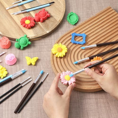JJUNW 15 Pcs Silicone Clay Sculpting Tools, Pottery Tools Modeling Dotting Tool, Silicone Sculpting Brush for Adults, Rock Painting, Nail Art, DIY, Drawing, Art Modeling, Shaping, Pottery Craft