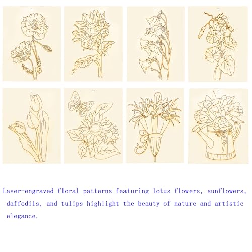 Piatoeke 16PCS 5.9×4.7in Unfinished Wood Craft to Paint, Fun Things to Paint and Hang,Wooden Flower Cutouts Board for Kids Painting DIY (Flower) - color: Flower