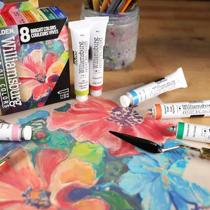Williamsburg Artist Oil Colors by GOLDEN, Bright Colors Set, Professional Oil Paint