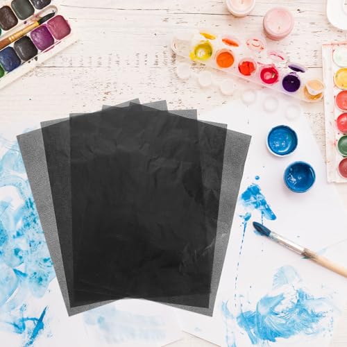 Cabilock 50 Sheets A4 Graphite Transfer Paper Carbon Tracing Sheet Black Single-Sided for Artists Crafters Canvas Drawing and Clothing Pattern Tracing