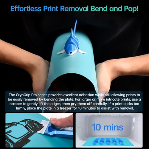 BIGTREETECH BIQU Cryogrip Pro Glacier for Bambu-Lab H2D/H2S 3D Printer 355x346MM Double-Sided Fine Textured Build Plate High Adhesion Heated Bed Cover Upgrade Removable&Easy Clean Spring Steel Sheet - style: Glacier(H2D/H2S)