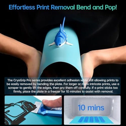 BIGTREETECH BIQU Cryogrip Pro Glacier for Bambu-Lab H2D/H2S 3D Printer 355x346MM Double-Sided Fine Textured Build Plate High Adhesion Heated Bed Cover Upgrade Removable&Easy Clean Spring Steel Sheet - style: Glacier(H2D/H2S)