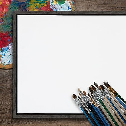 Kate and Laurel Sylvie Blank Framed Canvas Wall Art, 18x40 Dark Gray, Modern Empty Canvas for Paint-Your-Own Art, Premium Framed - color: Gray, size: 18"L x 40"W