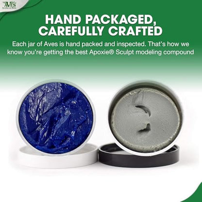Aves Apoxie Sculpt - 2 Part Modeling Compound (A & B) - 1 Pound, Apoxie Sculpt for Sculpting, Modeling, Filling, Repairing, Simple to Use and Durable Self-Hardening Modeling Compound - Blue