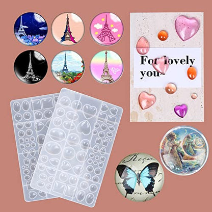 2 Pcs Gem Jewelry Casting Mold,Resin Jewelry Casting Molds for Making Earrings Jewelry Making Crafting Projects (Large) - color: mix-large
