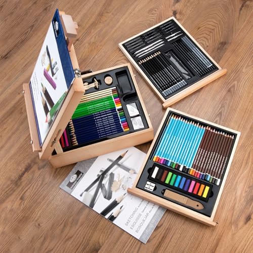 Royal & Langnickel 124-Piece Sketching and Drawing Easel Artist Set