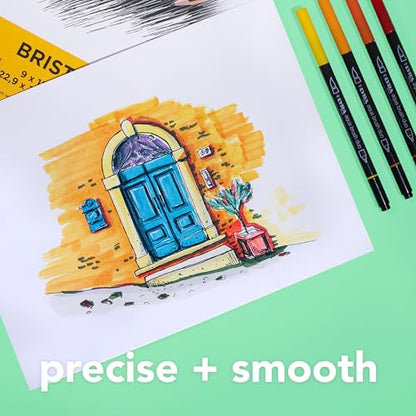 Canson Graduate Bristol Pad, Foldover, 5.5x8.5 inch, 20 Sheets | Artist Paper for Adults and Students - Drawing, Sketching, Markers and Art Journaling - size: 5.5x8.5 inch