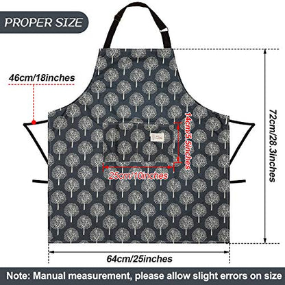 SATINIOR 3 Pieces Waterproof Bib Apron with 2 Pockets Adjustable Cooking Kitchen Apron for Women Men Chef BBQ Baking Cleaning - color: Black and Grey