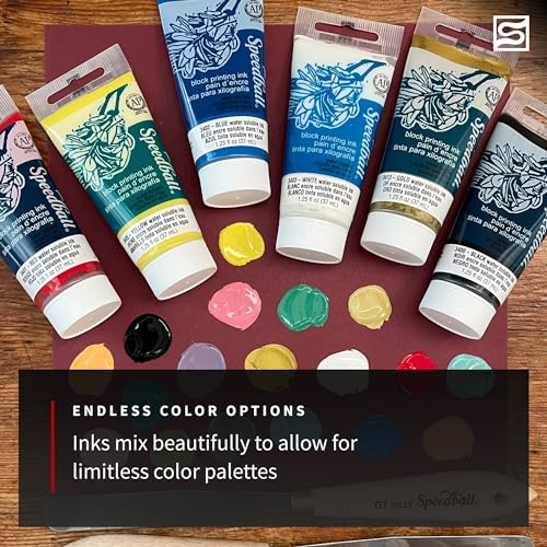 Speedball 3815 Water Soluble Block Printing Ink – Bold Color With Satin Finish AP Non-toxic 8 Fl. Oz., Pewter - color: Pewter, size: 8 fl oz