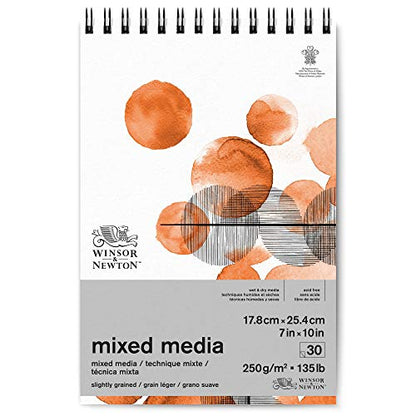 Winsor & Newton Professional Mixed Media Pad, 7" x 10", 30 Sheets, 250gsm, White - size: 7" x 10", style: Mixed Media Pad - White