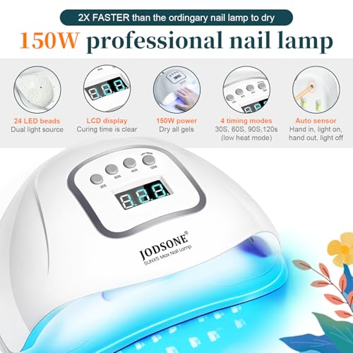 JODSONE 32 Colors Nail Polish Set With U V Light Manicure Nail Tools Nail Art Manicure Salon DIY at Home - color: with glitter color series