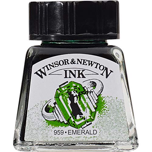 Winsor & Newton Drawing Ink, 14ml Bottle, Emerald - color: Emerald, style: 14ml Bottle