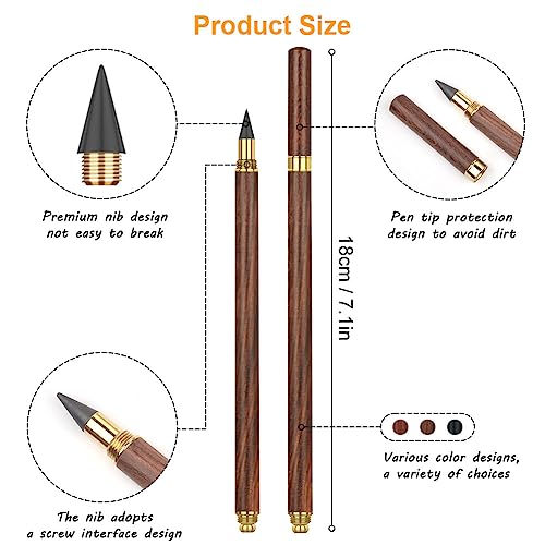 HOTUT Inkless Pencil,3pcs Everlasting Pencil Wooden Infinity Pencils Wood-Cased Graphite Reusable for Writing Drawing Students Home Office School Supplies - color: 3pcs-Wooden